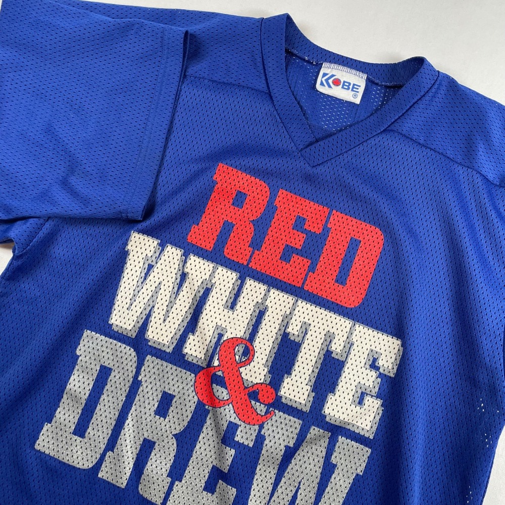 VTG Kobe Red White &‎ Drew Bledsoe 11 Football Patriots Jersey Blue Mesh Shirt